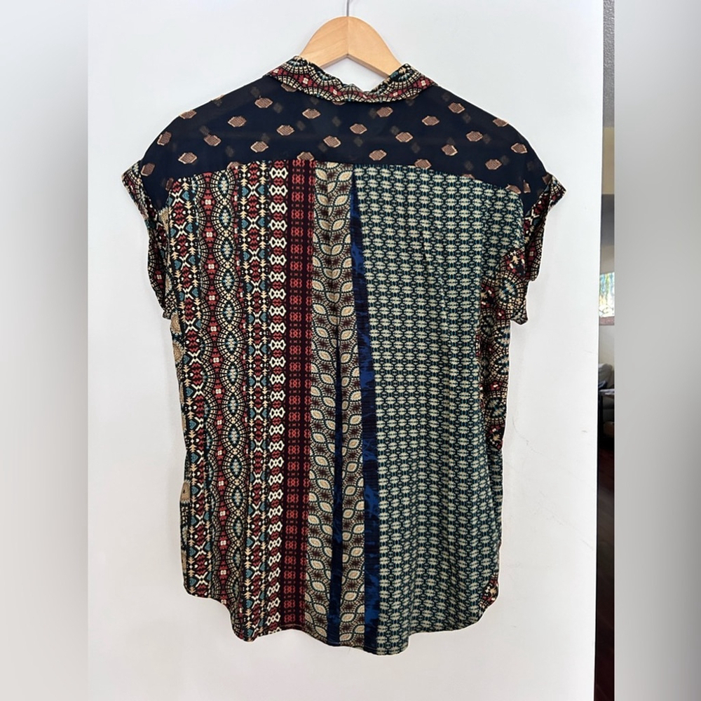 DESIGUAL Patterned loose fit blouse AZHAR SHIRT Aztec print - Picture 13 of 13